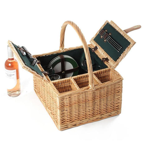 Greenfield Collection Windsor Willow Picnic Hamper for Four People - Greenfield Collection