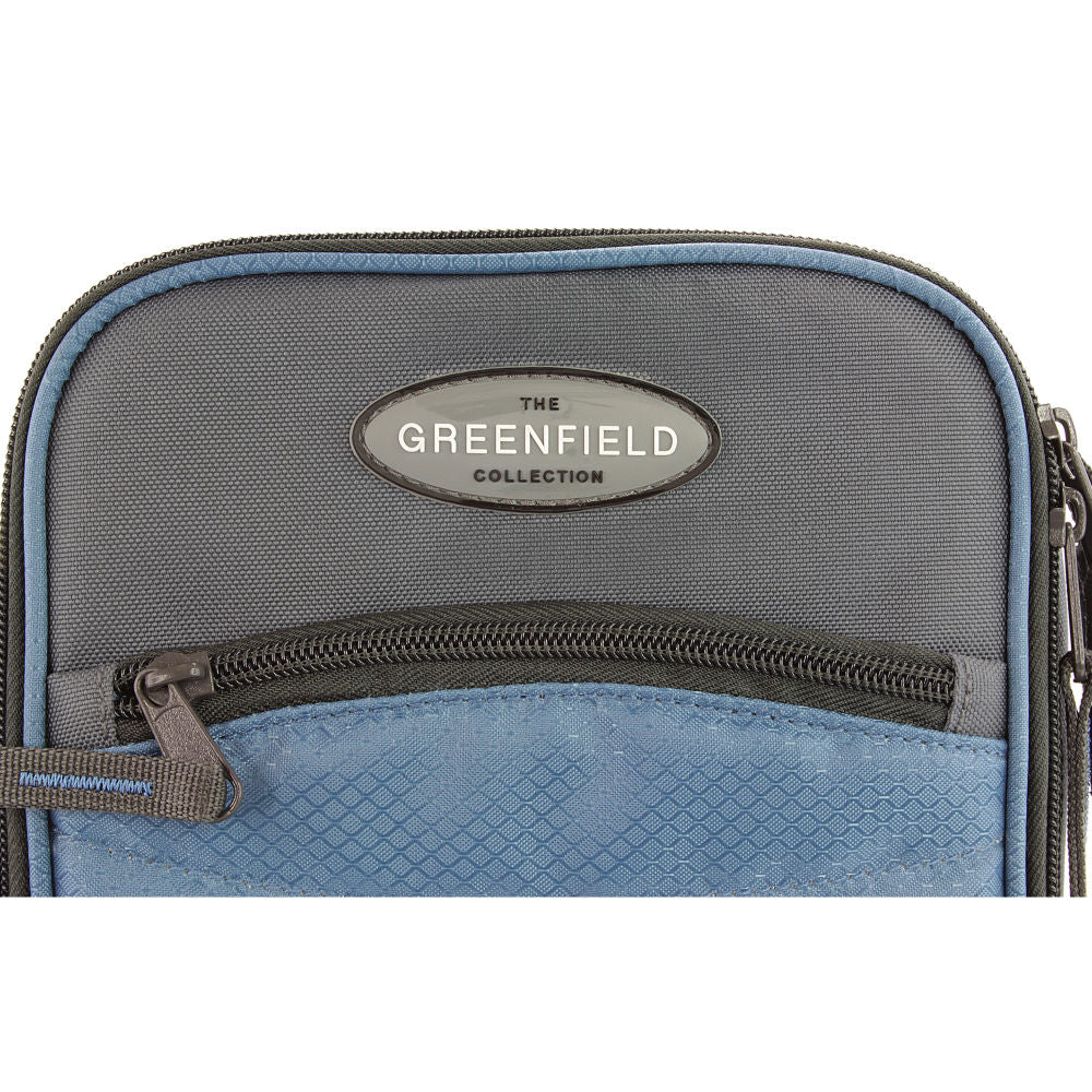 Greenfield Collection Powder Blue Lunch Cool Bag with Removable Bottle Holder - The Greenfield Collection