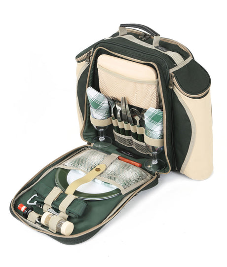 Greenfield Collection Deluxe Picnic Backpack Hamper for Two People - Greenfield Collection