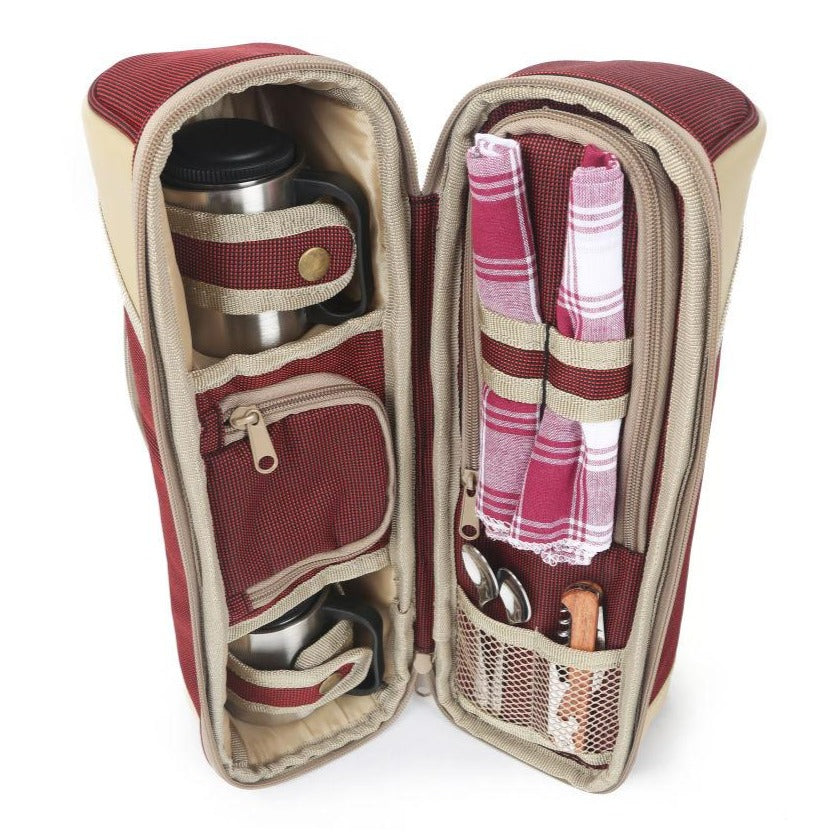 Greenfield Collection Deluxe Flask Hamper Bag for Two People - The Greenfield Collection