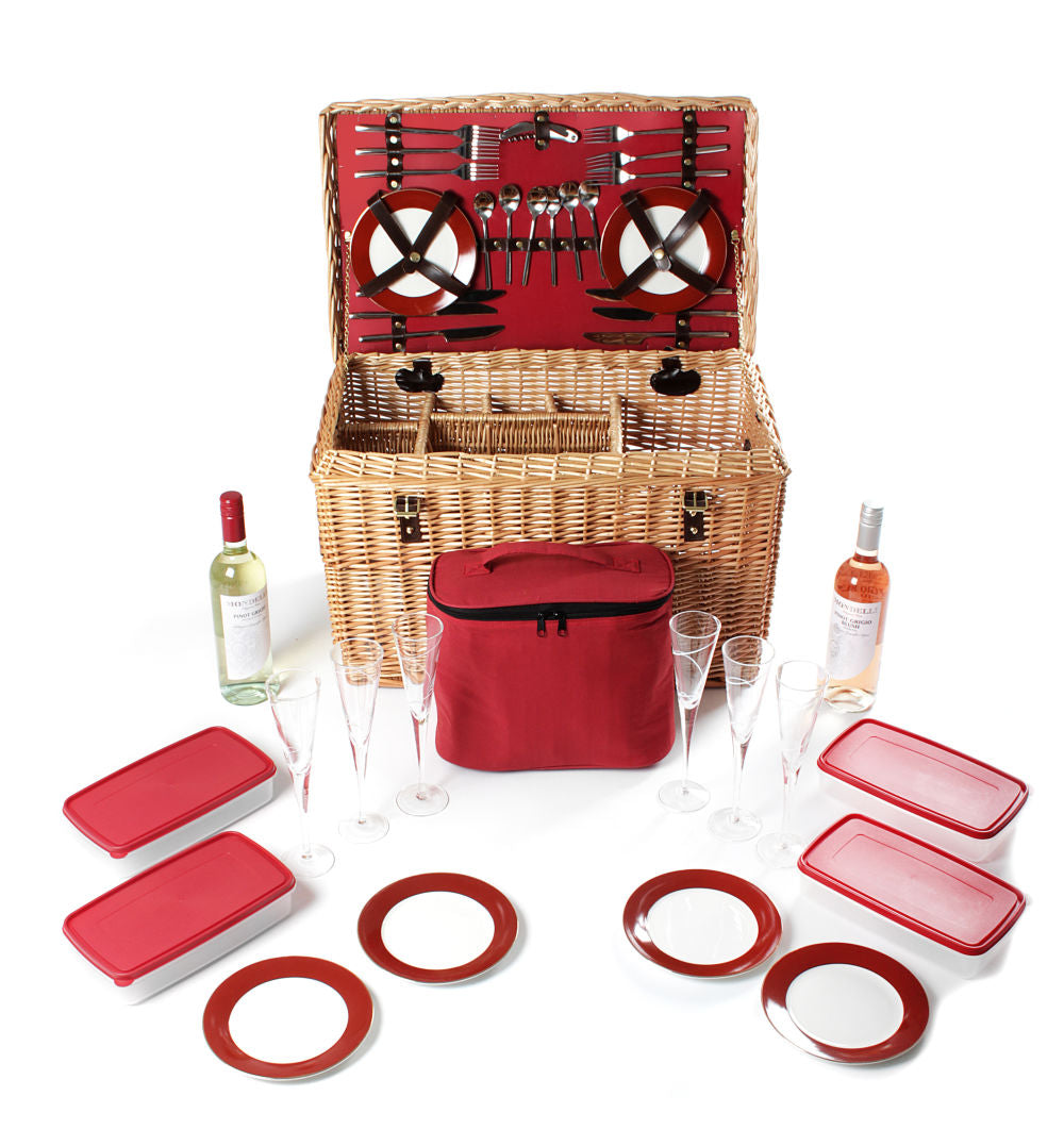 Greenfield Collection Goodwood Willow Picnic Hamper for Six People - The Greenfield Collection