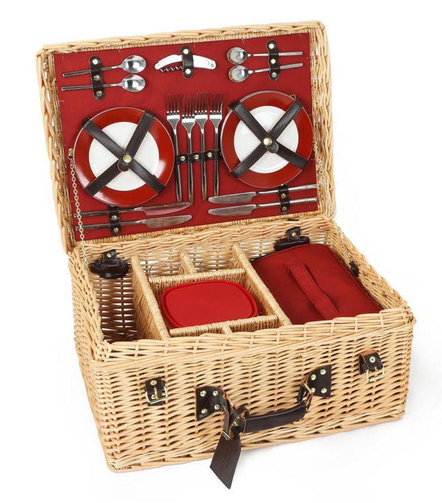 Greenfield Collection Blenheim Willow Picnic Hamper for Four People - Greenfield Collection