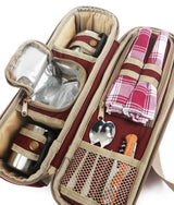 Greenfield Collection Deluxe Flask Hamper Bag for Two People - The Greenfield Collection