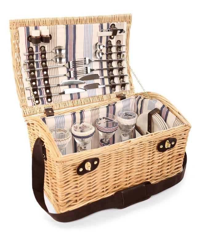 Greenfield Collection Oxford Willow Picnic Hamper for Four People - Greenfield Collection